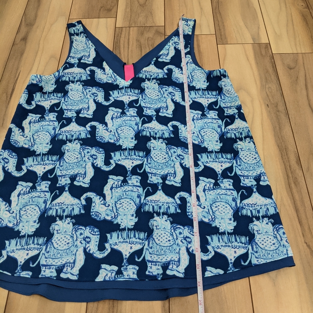 EUC! Lilly Pulitzer Lileeze Florin Reversible Top Deep Indigo Joy Ride Size XS - Picture 4 of 11